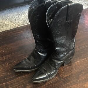 Black Leather Cowboy Boots